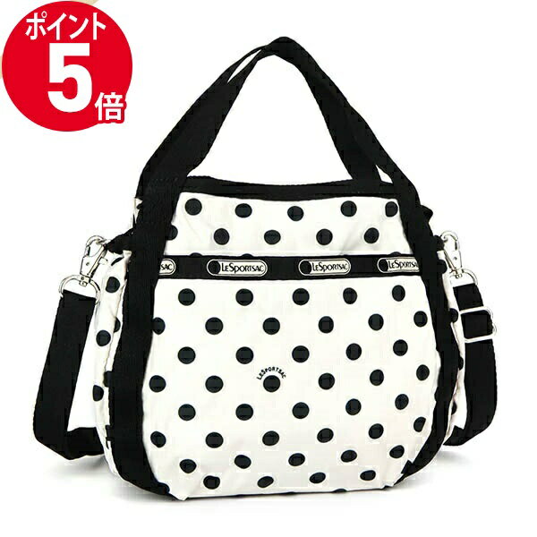 ショルダーバッグ 《ポイント5倍＆クーポン_2日23:59迄》レスポートサック ショルダーバッグ レディース LeSportsac SMALL JENNI 2way ミニトートバッグ 水玉 ドット柄 ホワイト×ブラック 8056 D788 | ブランド