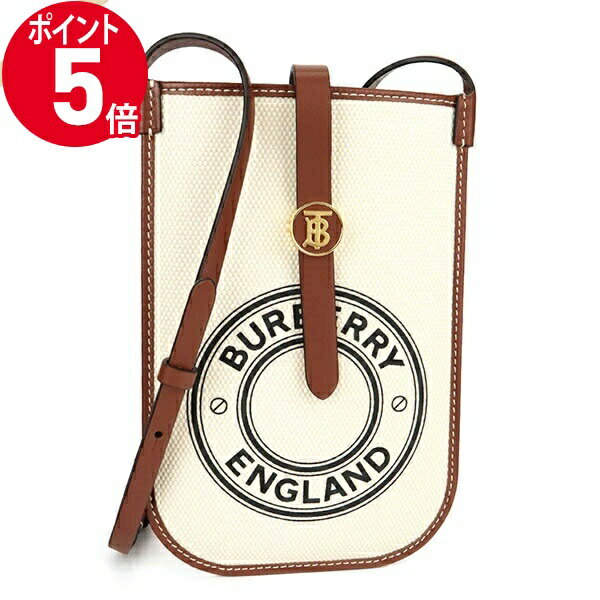 《ポイント5倍_16日01:59迄》バーバリー ショルダーバッグ BURBERRY レディース キャンバス スマートフォンケース ナチュラル×ライトブラウン 8040877 | ブランド