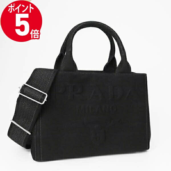 《ポイント5倍_16日01:59迄》プラダ ショルダーバッグ PRADA コットンキャンバス 2way ミニトートバッグ ブラック レディース 1BG439KAO ZKI F0002 | ブランド