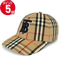 《P5倍&クーポン_28日23:59迄》BURBERRY バーバリー 帽子 ビンテージチェック ベースボールキャップ TBロゴ ベージュ系 8068032