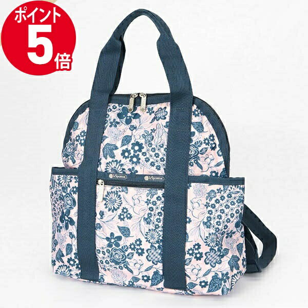 ボストンバッグ 《ポイント5倍_16日01:59迄》レスポートサック ミニボストンバッグLeSportsac DOUBLE TROUBLE ボタニカル柄 ブルー×ピンク 2442 E483 | ブランド