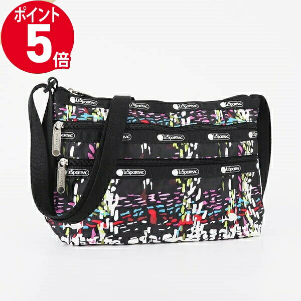 《ポイント5倍_16日01:59迄》LeSportsac レスポートサック ショルダーバッグ QUINN BAG チェック柄風 ブラック系マルチカラー 3352 E474