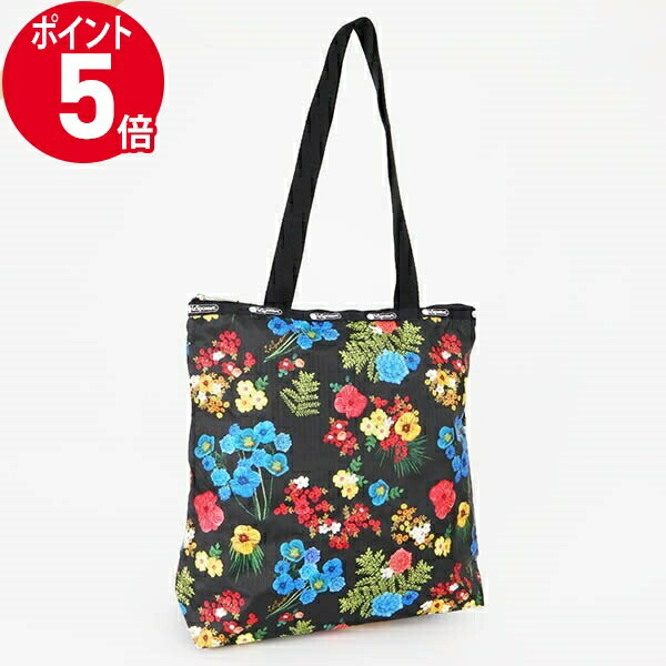 トートバッグ 《ポイント5倍＆クーポン_2日23:59迄》レスポートサック トートバッグ LeSportsac EASY MAGAZINE TOTE 花柄 ブラック系マルチカラー 3531 E477 | ブランド