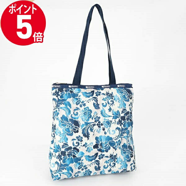 《ポイント5倍_16日01:59迄》レスポートサック トートバッグ LeSportsac EASY MAGAZINE TOTE 花柄 ブルー×ホワイト系 3531 E478 | ブランド