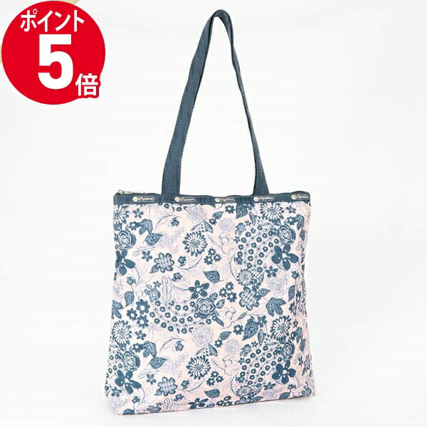 トートバッグ 《ポイント5倍＆クーポン_2日23:59迄》レスポートサック トートバッグ LeSportsac EASY MAGAZINE TOTE ボタニカル柄 ピンク×ブルー 3531 E483 | ブランド