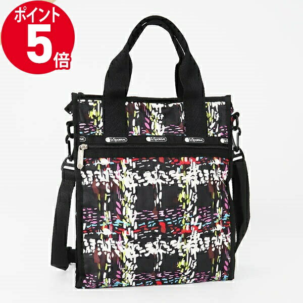 トートバッグ 《ポイント5倍_16日01:59迄》レスポートサック トートバッグ LeSportsac SMALL N/S TOTE 縦型 2wayショルダーバッグ チェック柄風 ブラック系マルチカラー 3538 E474 | ブランド