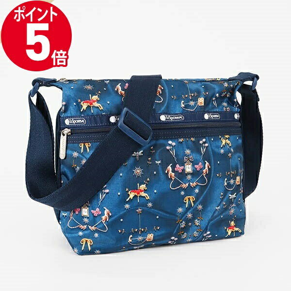 《ポイント5倍_16日01:59迄》レスポートサック ショルダーバッグ LeSportsac SMALL HOBO スモール ホーボー カルーセル柄 ブルー 3709 E480 | ブランド