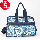 《P5倍&クーポン_28日23:59迄》レスポートサック ボストンバッグ LeSportsac DELUXE MED WEEKENDER 花柄 ブルー×ホワイト系 レディース 4318 E478 | ブランド