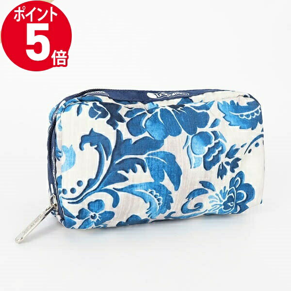 レスポートサック ポーチ（レディース） 《ポイント5倍＆クーポン_2日23:59迄》レスポートサック ポーチ LeSportsac RECTANGULAR COSMETIC 花柄 ブルー×ホワイト系 レディース 6511 E478 | メール便送料無料 | ブランド