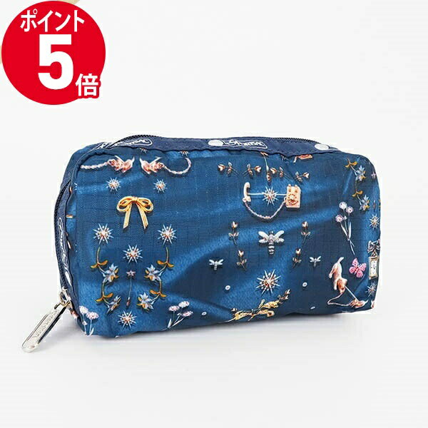 《ポイント5倍_16日01:59迄》レスポートサック ポーチ LeSportsac RECTANGULAR COSMETIC カルーセル柄 ブルー レディース 6511 E480 | メール便送料無料 | ブランド