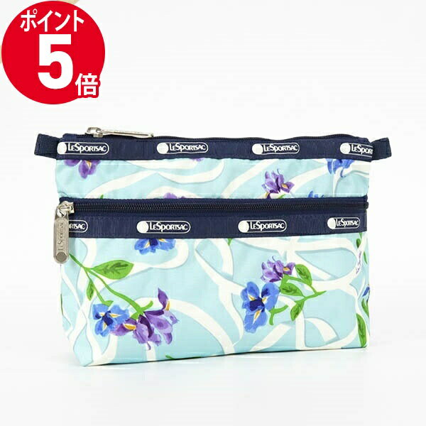 《ポイント5倍_16日01:59迄》レスポートサック ポーチ LeSportsac COSMETIC CLUTCH 花柄 ライトブルー系 レディース 7105 G823 | ブランド