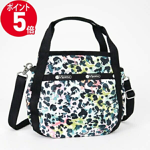 《ポイント5倍_16日01:59迄》レスポートサック ショルダーバッグ LeSportsac SMALL JENNI 2way ミニトートバッグ レディース ドット風柄 ホワイト系マルチカラー×ブラック 8056 E446 | ブランド