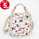 《ポイント5倍_8日23:59迄》LeSportsac レスポートサック ショルダーバッグ SMALL JENNI 2way ミニトートバッグ キャット柄 ライトピンク×ベージュ 8056 E479