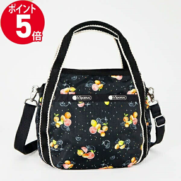 《P5倍&クーポン_18日23:59迄》レスポートサック ショルダーバッグ LeSportsac SMALL JENNI 2way ミニトートバッグ レディース フルーツ柄 ブラック系マルチカラー 8056 F963 | ブランド