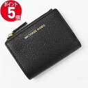 《ポイント5倍_5/1 23:59迄》マイケルコース 二つ折財布 MICHAEL KORS レディース レザー コンパクトウォレット ブラック 34F9GJ6F2L 001 BLACK 【2019年秋冬新作】 ブランド