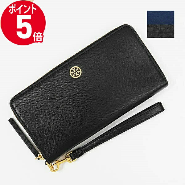 トリーバーチ 財布（レディース） 《ポイント5倍_16日01:59迄》トリーバーチ ラウンドファスナー長財布 TORY BURCH ストラップ付 ブラック レディース 84066 001 | ブランド