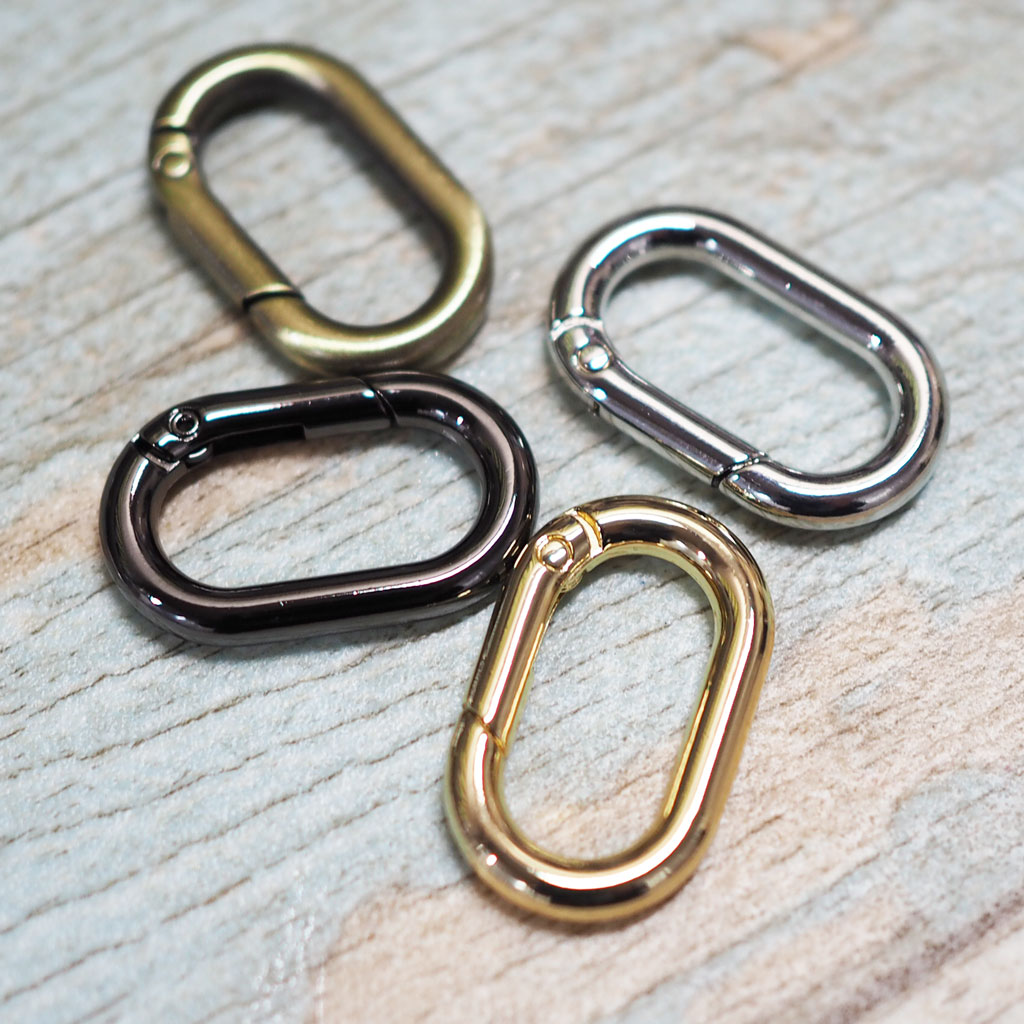 長円形カラビナ 35mm 楕円カラビナ/オーバルカラビナ ナスカン/キーホルダー/ハンドメイド/アクセサリー部品