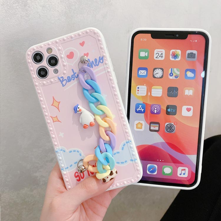 iPhone12 ケース 可愛い チェーンベルト付き スマホケース 落下防止 iPhone ケース ベルト付き チェーン付き iPhone12 ケース スマホカバー 衝撃吸収 iPhone12mini iPhone12Pro Max ソフトケース 耐衝撃 アイフォン ケース 送料無料