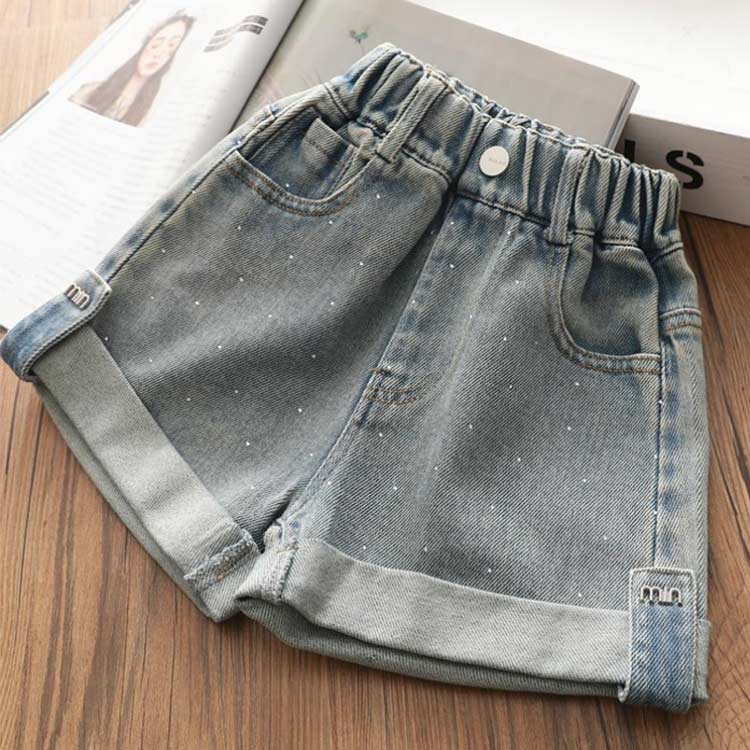 デニムパンツ 女の子 キッズ デニムショートパンツ ゴムウエスト 子供服 半ズボン ジーンズ ポケット付き ガールズ ボトムス 短パン ハーフパンツ カジュアル 通学通園 普段着