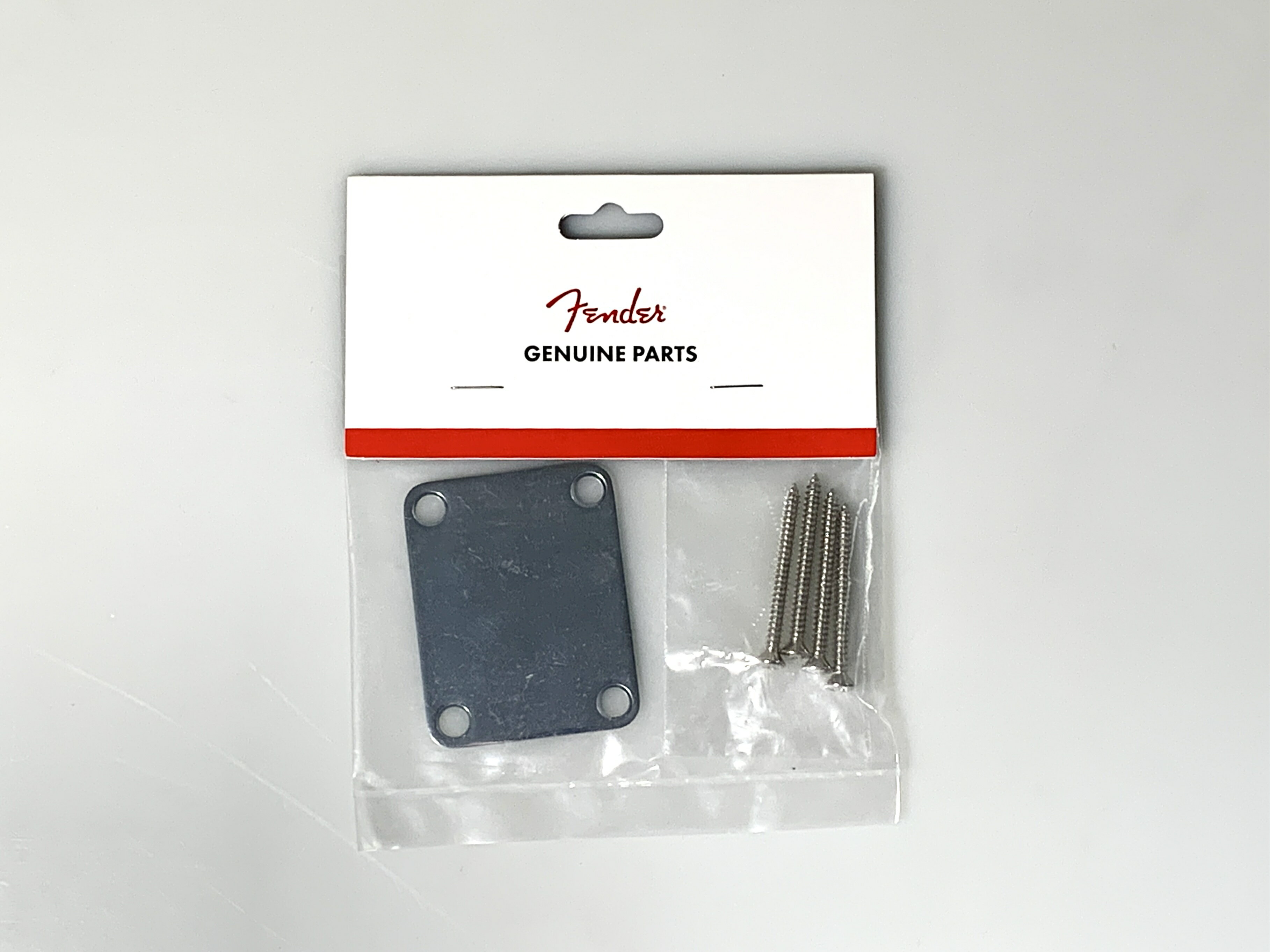 【NEW】Fender Four Bolt Neck Plate, Plain Chrome with 4 Philips Head Screws 991447100【横浜店】 【フェンダー】【パーツ】【ネックプレート】