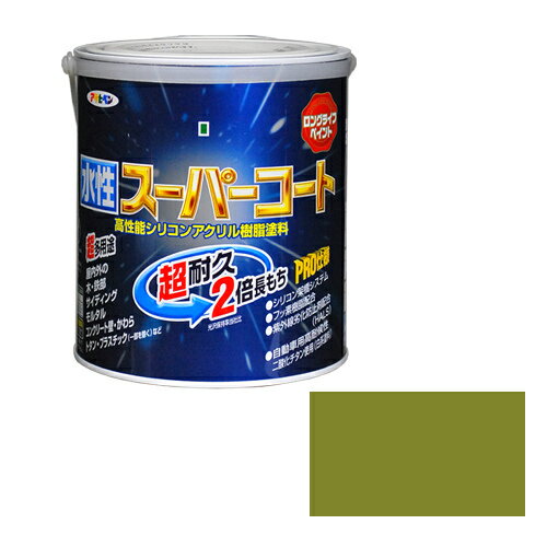 【あす楽対応・送料無料】アサヒペン水性スーパーコート1.6Lウィニーグリーン
