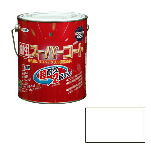 【あす楽対応・送料無料】アサヒペン油性スーパーコート1．6Lツヤ消し白
