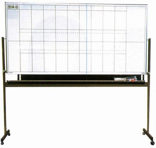 【期間限定★エントリーで全品ポイント5倍】剣道 試合用品 送料無料 ホワイトボード得点板 板足セット A 両面罫引・上下回転 武道園