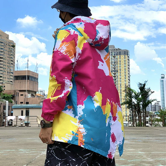 おすすめネット パーカー メンズ ストリート系 ウィンドブレーカー ペンキ 総柄 フルジップパーカー ストリートファッション 派手 春アウター インポート 送料無料 22 春 秋 冬 新作 個性的 V系 ヴィジュアル系 ファッション お兄系 ホスト 衣装 Ummqaystravel Com