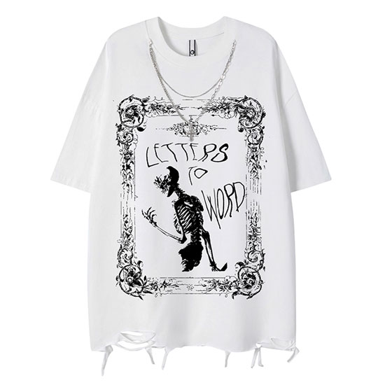 オラオラ系 Tシャツ メンズ オラオラ系 ファッション 半袖 Tシャツ メンズ 大人 Tシャツ メンズ スカル ドクロ ダメージ ビッグプリント ネックレス Tシャツ 個性的 派手 オシャレ ストリート系 メンズ お兄系 リゾート 新作 トップス 30代 40代 50代 60代 B系 ヒップホップ