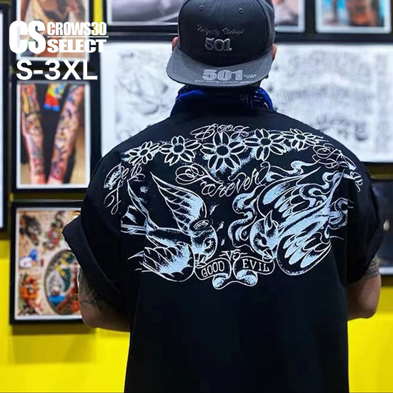 Rakuten - オラオラ系 Tシャツ メンズ オラオラ系 ファッション 半袖 Tシャツ メンズ 大人 Tシャツ メンズ デビル 悪魔 エンブレム ゴシック 宗教 ビックプリント 派手 B系 ヒップホップ ダンサー ストリート系 メンズ お兄系 リゾート 新作 トップス 30代 40代 50代 60代 LDH系 BTS系