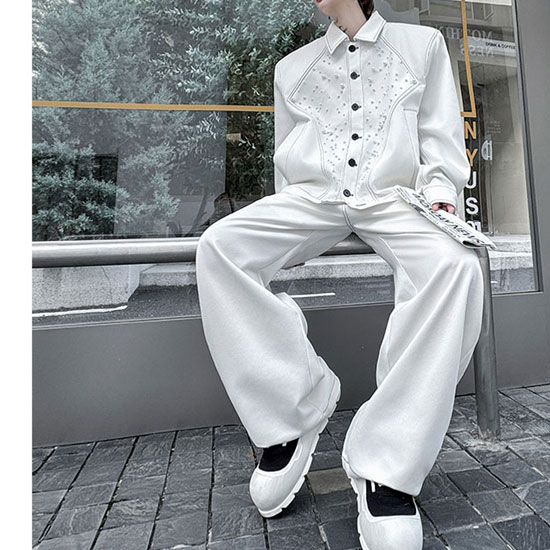 オラオラ系 セットアップ メンズ Gジャン メンズ デニムジャケット ストリート系 オールインワン メンズ つなぎ 作業着 ホワイト 白 ワイドパンツ B系 ストリート系 上下セット ヒップホップ ダンサー 作業着 ヤンキー チンピラ 秋 冬 新作 バイカー 極道 半ぐれ ヤクザ