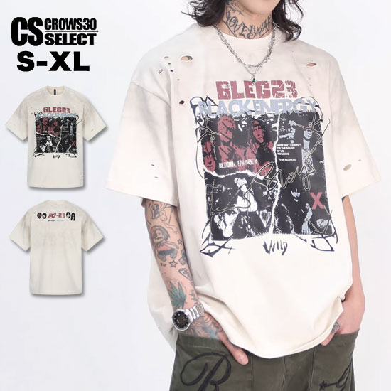 Rakuten - オラオラ系 Tシャツ メンズ ロック カットソー オラオラ系 ファッション 半袖 Tシャツ メンズ 大人 Tシャツ メンズ アメカジ ダメージ パンク 派手 B系 ヒップホップ ダンサー ストリート系 メンズ お兄系 新作 トップス 30代 40代 50代 60代 LDH系 BTS系