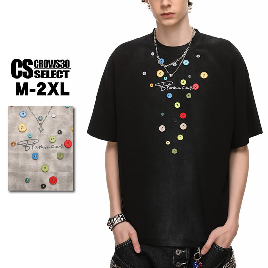 Rakuten - オラオラ系 Tシャツ メンズ ロック カットソー オラオラ系 ファッション 半袖 Tシャツ メンズ 大人 Tシャツ メンズ ゴシック ボタン 派手 B系 ヒップホップ ダンサー ストリート系 メンズ お兄系 リゾート 新作 トップス 30代 40代 50代 60代 LDH系 BTS系