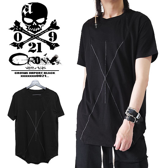 Rakuten - オラオラ系 Tシャツ メンズ Tシャツ レディース 半袖 カットソー メンズ 幾何学 ステッチ カットソー 送料無料 新作 個性的 オラオラ系 ファッション ユニセックス スタイル B系 ヒップホップ ダンサー alcw