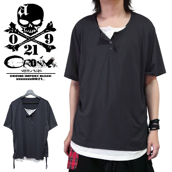 オラオラ系Tシャツメンズ変形ヘンリ...
