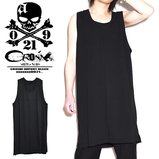 ロングタンクトップ メンズ モード系 タンクトップ メンズ Tシャツ メンズ モード系 十字架 クロス 送料無料 ビッグシルエット インポート オーバーサイズ ...