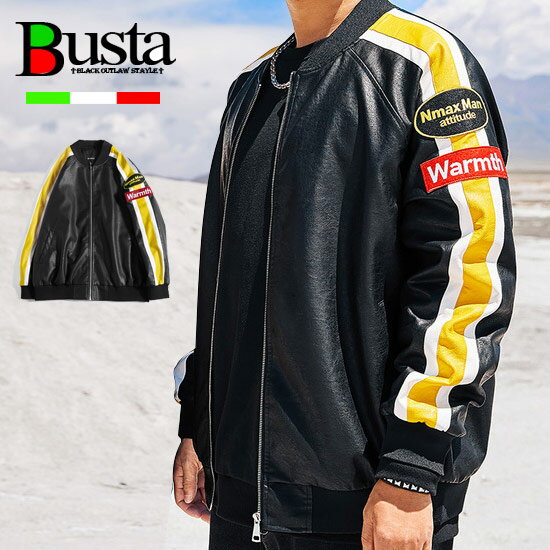 冬服 ファッション バイカー ストリート系 悪羅悪羅ファッション オラオラ系 エンブレム Bustaオラオラ系 新作 オラオラ系 ブラック ミリタリージャケット ブラック メンズファッション バスター 黒 メンズ ライダースジャケット オラオラファッション オラオラ系