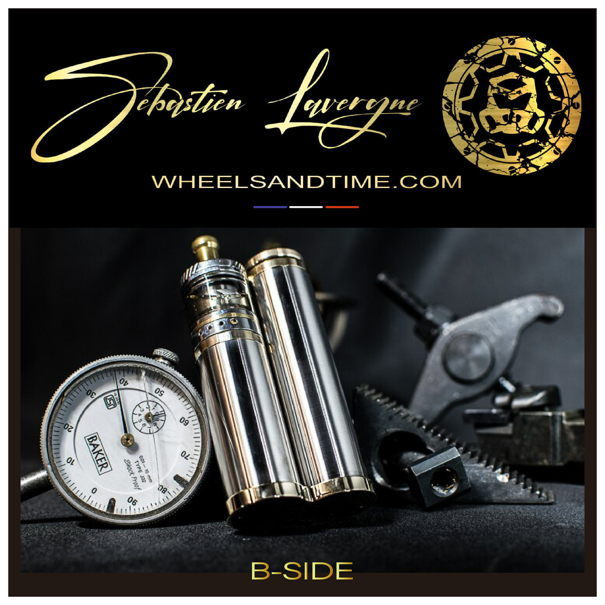 WHEELSANDTIME B-SIDE 18650 24mm フランス ハイエンド メカニカル ステルス MOD チタン ブラス vape べイプ 電子タバコ モッド