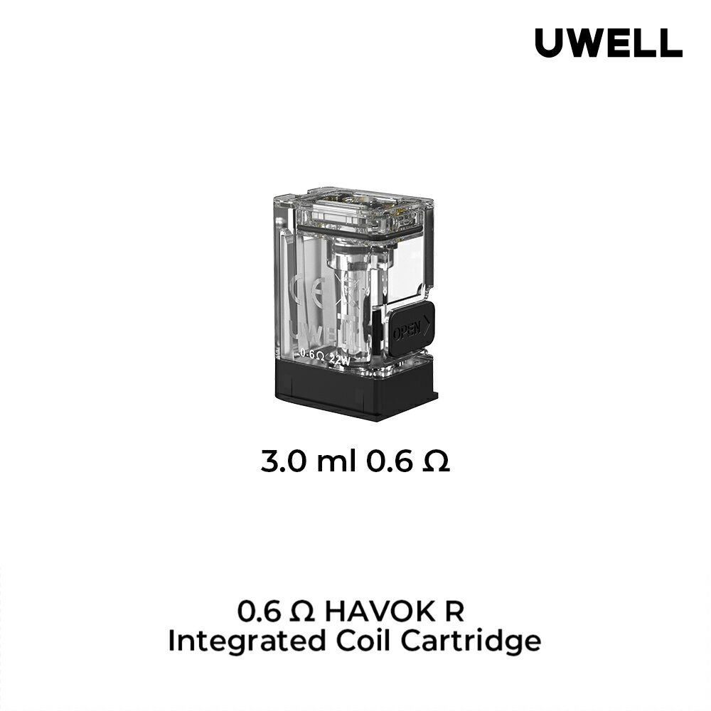 BUZZVAPEのUWELL HAVOK R 交換用 POD カートリッジ 4個入り　純正 0.6Ωユーウェル ハボック 交換 コイル Pod 電子タバコ vape べイプ uwell havok｜アングル2
