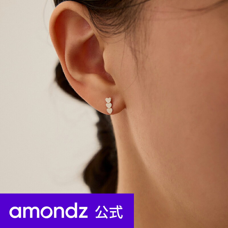 ハートピアス シルバー トリプル ハート ピアス | SILVER TRIPLE HEART EARRINGS | att | amondz