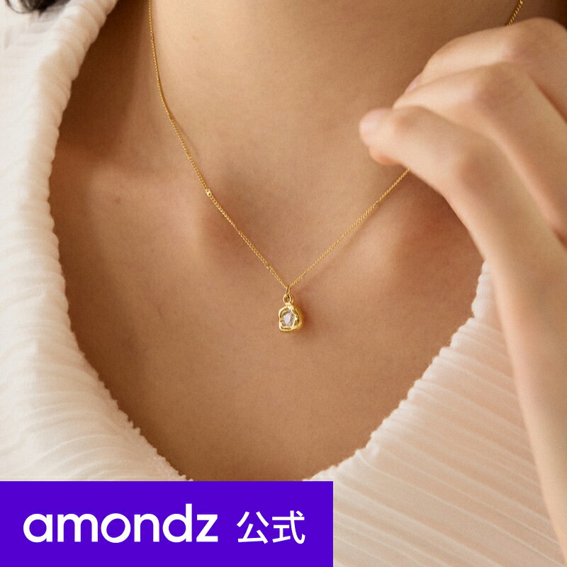 eBO L[rbN y_g lbNX | MELTING CUBIC PENDANT NECKLACE | att | amondz