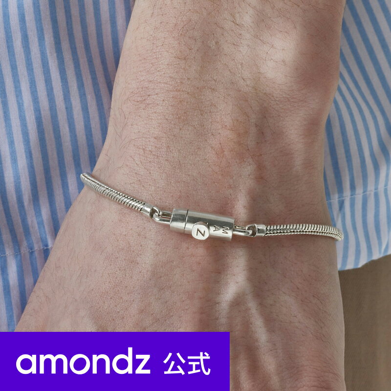 マーズ ブレスレット メンズ シルバー マグネット スネーク チェーン ブレスレット | SILVER MAGNET SNAKE CHAIN BRACELET | MAZ | amondz