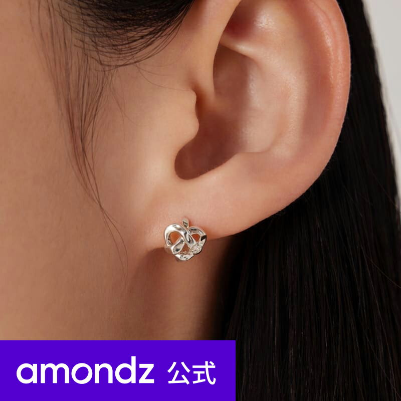 ハート フープピアス | シルバー プレッツェル ハート ピアス | Silver Pretzel Heart Earrings | weamondz | amondz