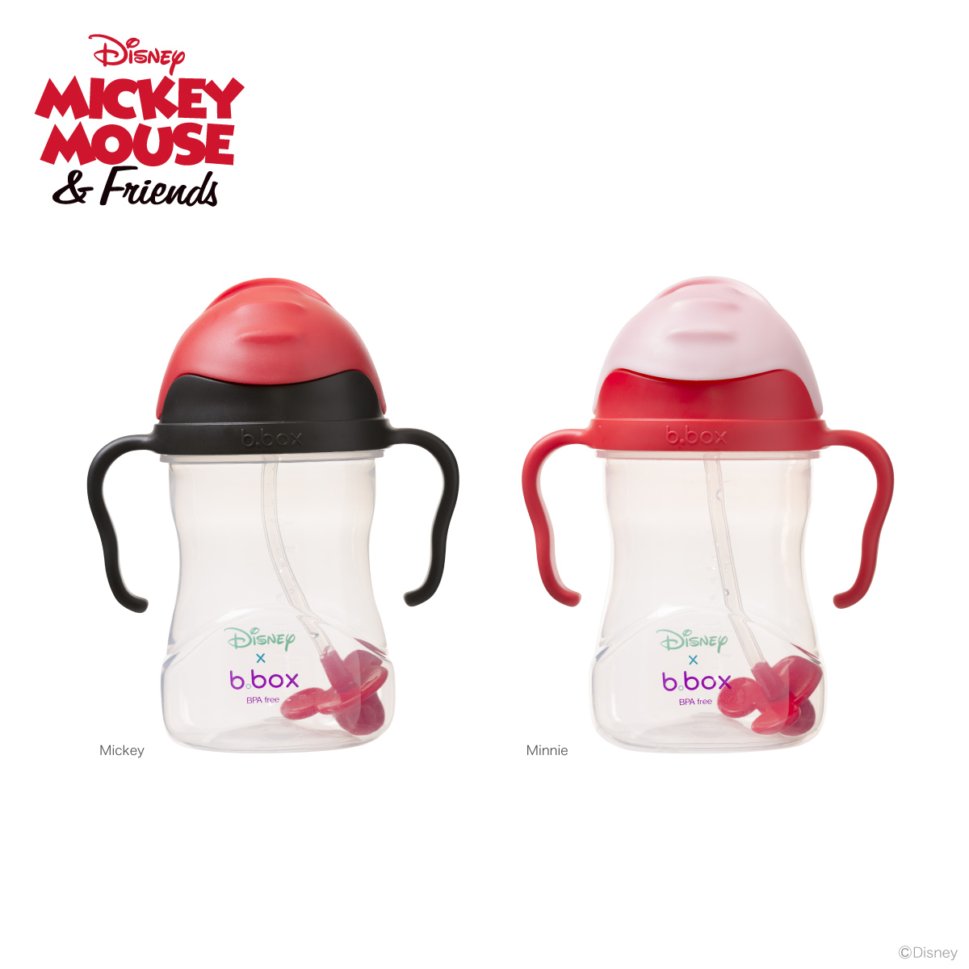 シッピーカップ ミッキーとミニーコラボアイテム ディズニー disney ストローマグカップ sippy cup bbox プレゼント ギフトにも ビーボックス 誕生日 食事 新生児 赤ちゃん 男の子 女の子 トレーニングマグ 取っ手付き 送料無料 mickey minnie