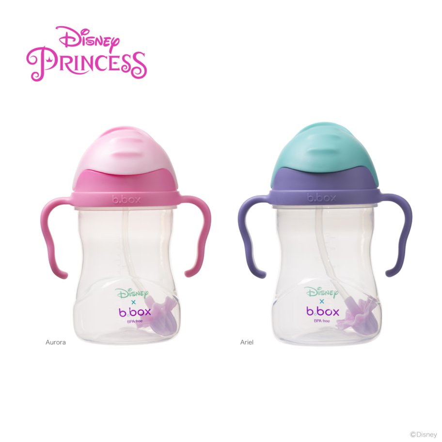 シッピーカップ アリエルとオーロラ姫のコラボアイテム ディズニー disney ストローマグカップ sippy cup bbox プレゼント ギフトにも ビーボックス 誕生日 食事 新生児 赤ちゃん 男の子 女の子 トレーニングマグ 取っ手付き 送料無料