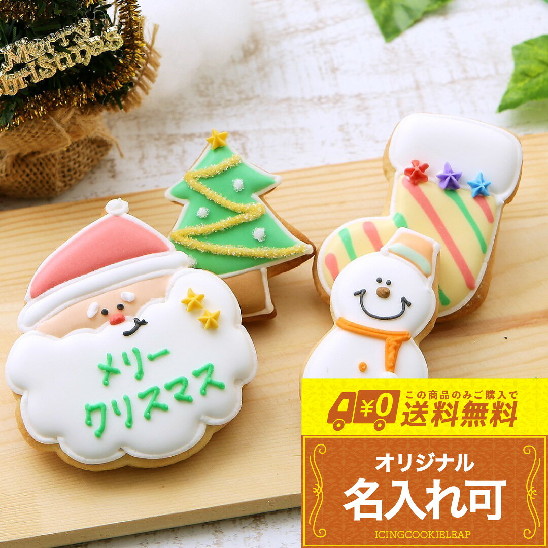 クリスマスプレゼントに【送料無料 クリスマスクッキーset B】アイシングクッキー クッキー クリスマス ギフト 詰め合わせ サンタ かわいい お菓子 名入れ　文字入れ　プチギフト　クッキー ギフト アイシングクッキーleap