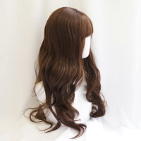 【即納】ウィッグロング黒髪ウェーブカラー茶髪シースルーバング高品質デイリー自然コスプレハロウィンゆめかわゴシックロリータ耐熱ヘアネット付きLocoLocoロコロコ送料無料