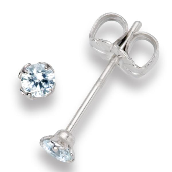 【MARE】ピアス　Pure Brilliance Cut　3mm CZ+PT/IP 64.Whit
