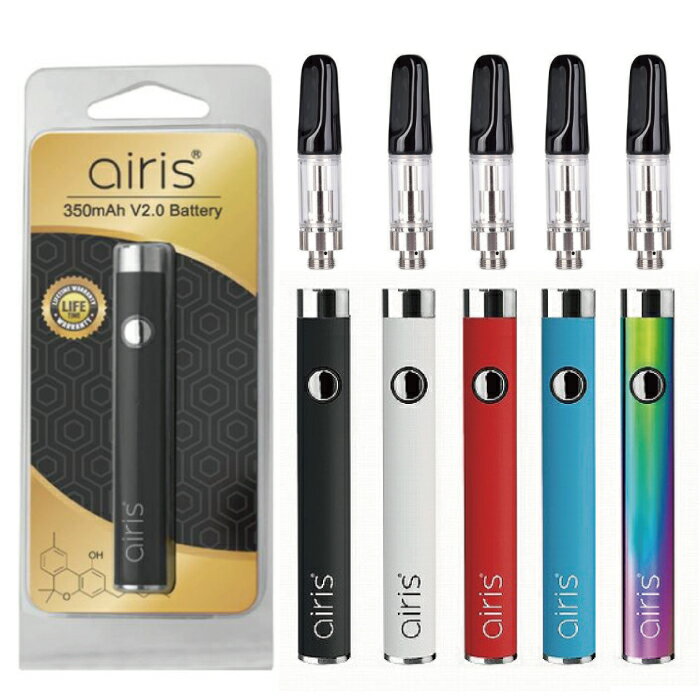 楽天CARE DESIGN 楽天市場店【お得セット】Airistech airis Vertex 350mAH v2.0 battery CBD Quaser バッテリー 選べる リキッド アトマイザー 付き ベポライザー 510 スレッド 規格 電子タバコ 充電式 セット キット エアリス エアリステック デバイス クエーサー ベイプ