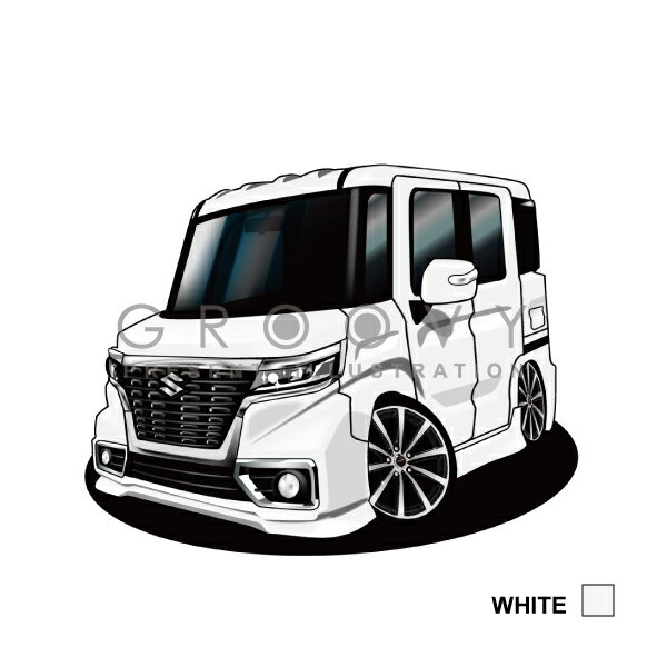 車好き 彼氏 プレゼント ナンバープレート付き車イラスト 新入荷 スズキ スペーシア 車 イラスト 版フレーム グルービー Suzuki 納車 パーツ カスタム かっこいい ギフト アクセサリー アート おしゃれ Spacia グッズ 祝い